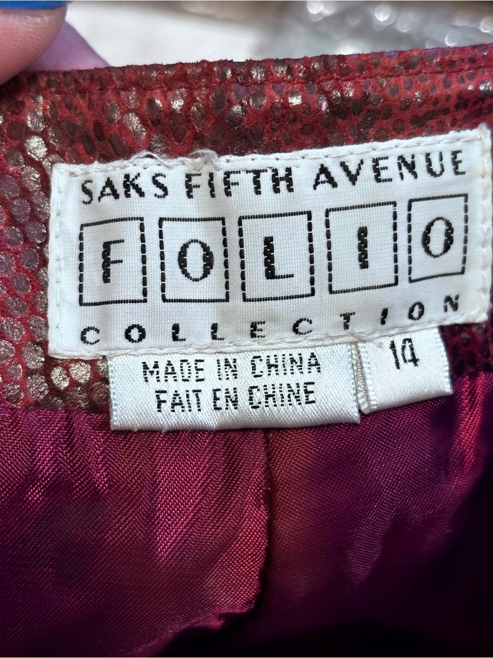 Vintage Saks Fifth Avenue Burgundy Python 100% Snake leather pants. - Picture 2 of 10